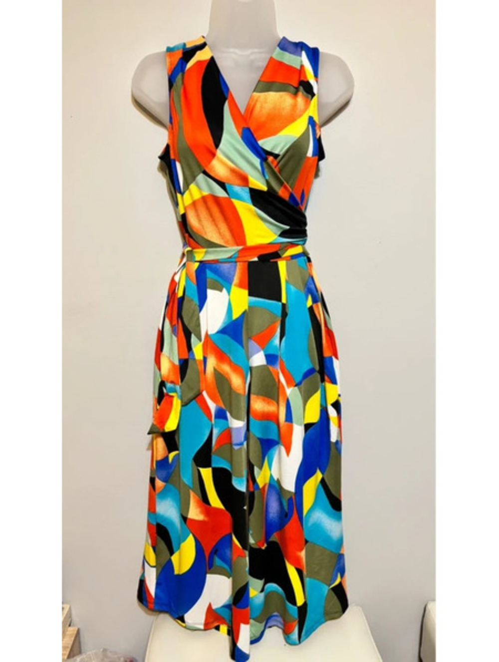 Nina Leonard Colorful Abstract Wide Leg Jumpsuit – Small – NWT